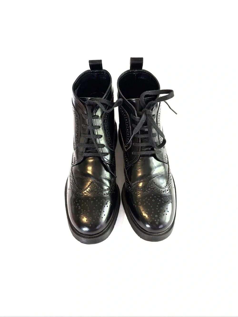 Kurt Geiger Halston Brogue Black Leather Wingtip Boots Men Size 9 / 42